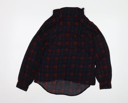 New Look Women's Red Plaid Button-Up Shirt, Size 8