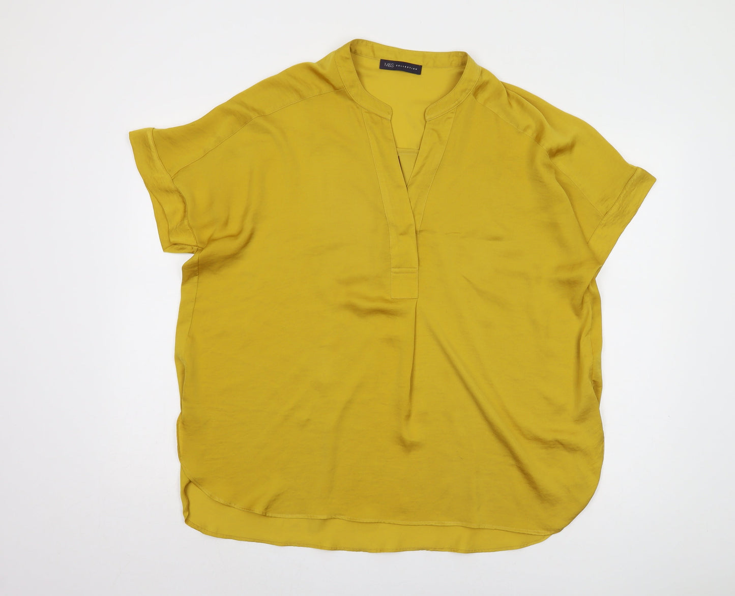 Womens UK Size 14 Marks and Spencer Yellow Basic Blouse