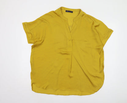 Womens UK Size 14 Marks and Spencer Yellow Basic Blouse
