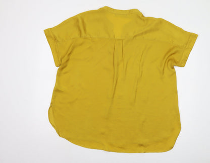 Womens UK Size 14 Marks and Spencer Yellow Basic Blouse