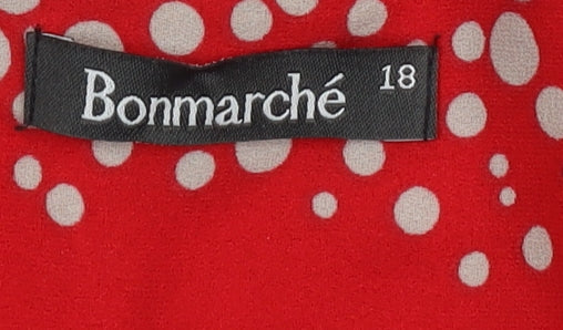 Womens UK Size 18 Bonmarché Red Basic Blouse