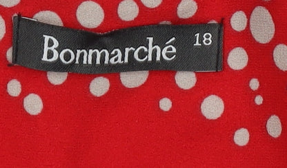 Womens UK Size 18 Bonmarché Red Basic Blouse