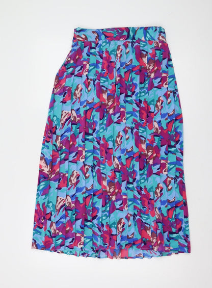 C&A Women's Multicoloured Floral Pleated Skirt Size 14