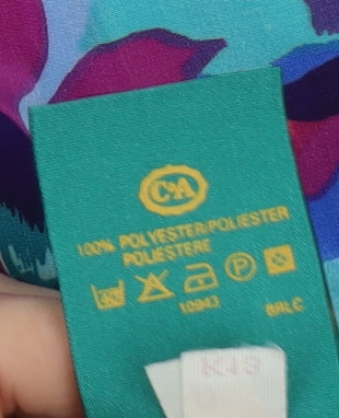 C&A Women's Multicoloured Floral Pleated Skirt Size 14