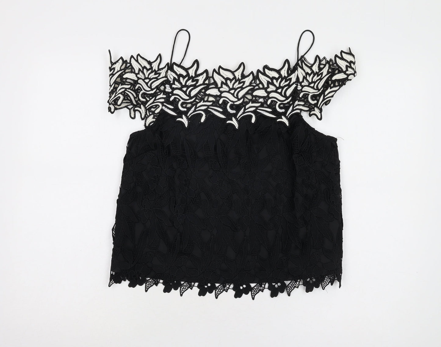Womens UK Size 12 Topshop Black Camisole Blouse