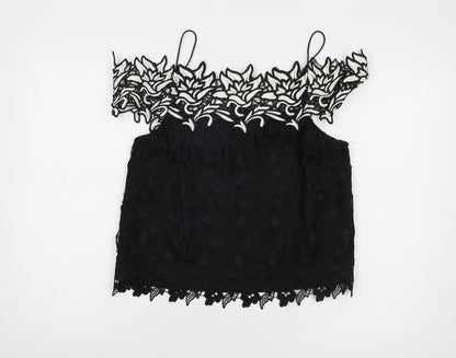 Womens UK Size 12 Topshop Black Camisole Blouse