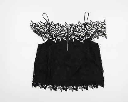 Womens UK Size 12 Topshop Black Camisole Blouse