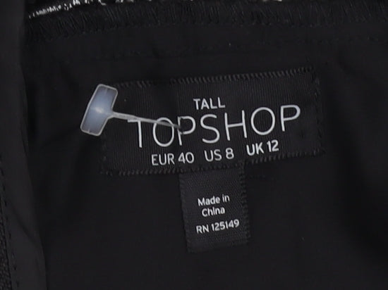 Womens UK Size 12 Topshop Black Camisole Blouse