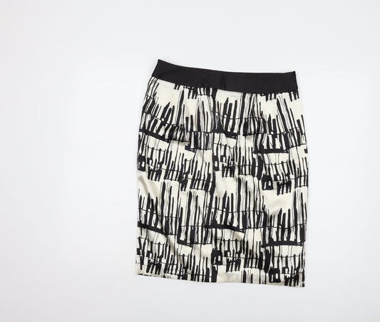 Marks and Spencer Women's Black Ivory Pencil Skirt Size 12