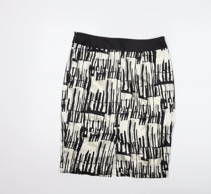 Marks and Spencer Women's Black Ivory Pencil Skirt Size 12