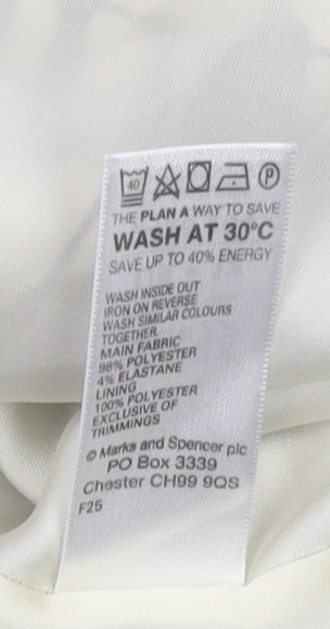 Marks and Spencer Women's Black Ivory Pencil Skirt Size 12