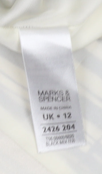 Marks and Spencer Women's Black Ivory Pencil Skirt Size 12