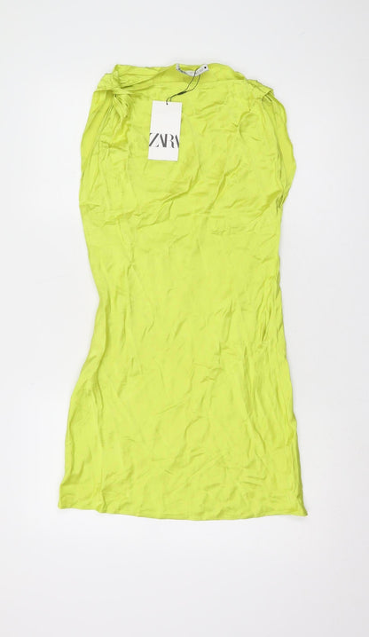 Zara Women Green Woven Dress Size S