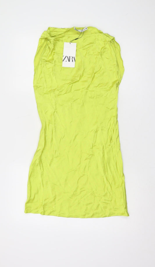 Zara Women Green Woven Dress Size S