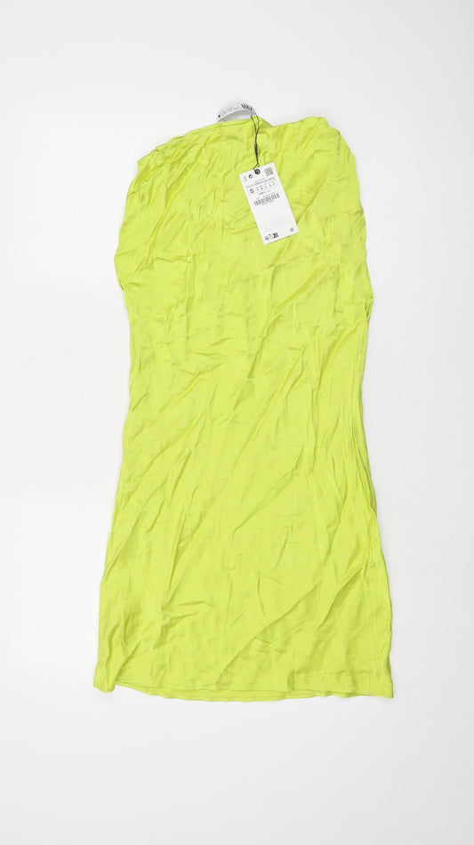 Zara Women Green Woven Dress Size S
