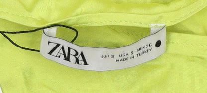 Zara Women Green Woven Dress Size S