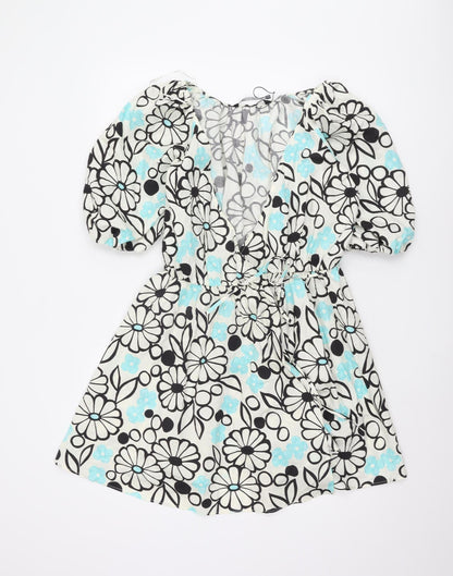 Zara Women's Multicoloured A-Line Dress, Size 8, Floral