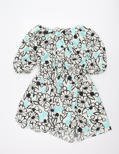 Zara Women's Multicoloured A-Line Dress, Size 8, Floral