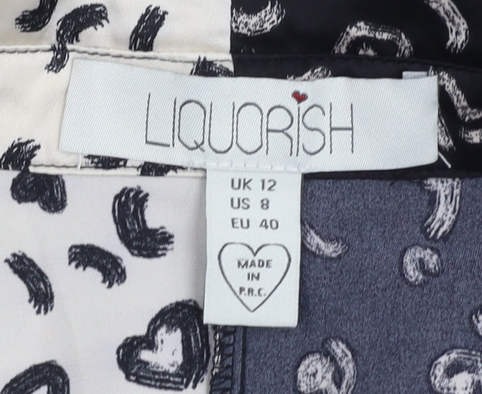 Liquorish Women's Multicoloured Animal Print Blouse, Size 12