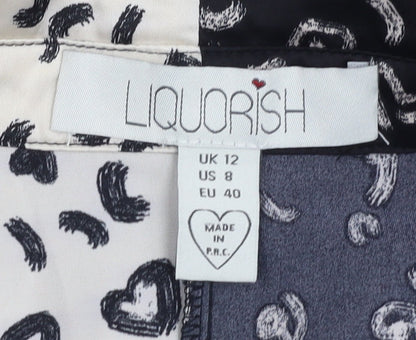 Liquorish Women's Multicoloured Animal Print Blouse, Size 12
