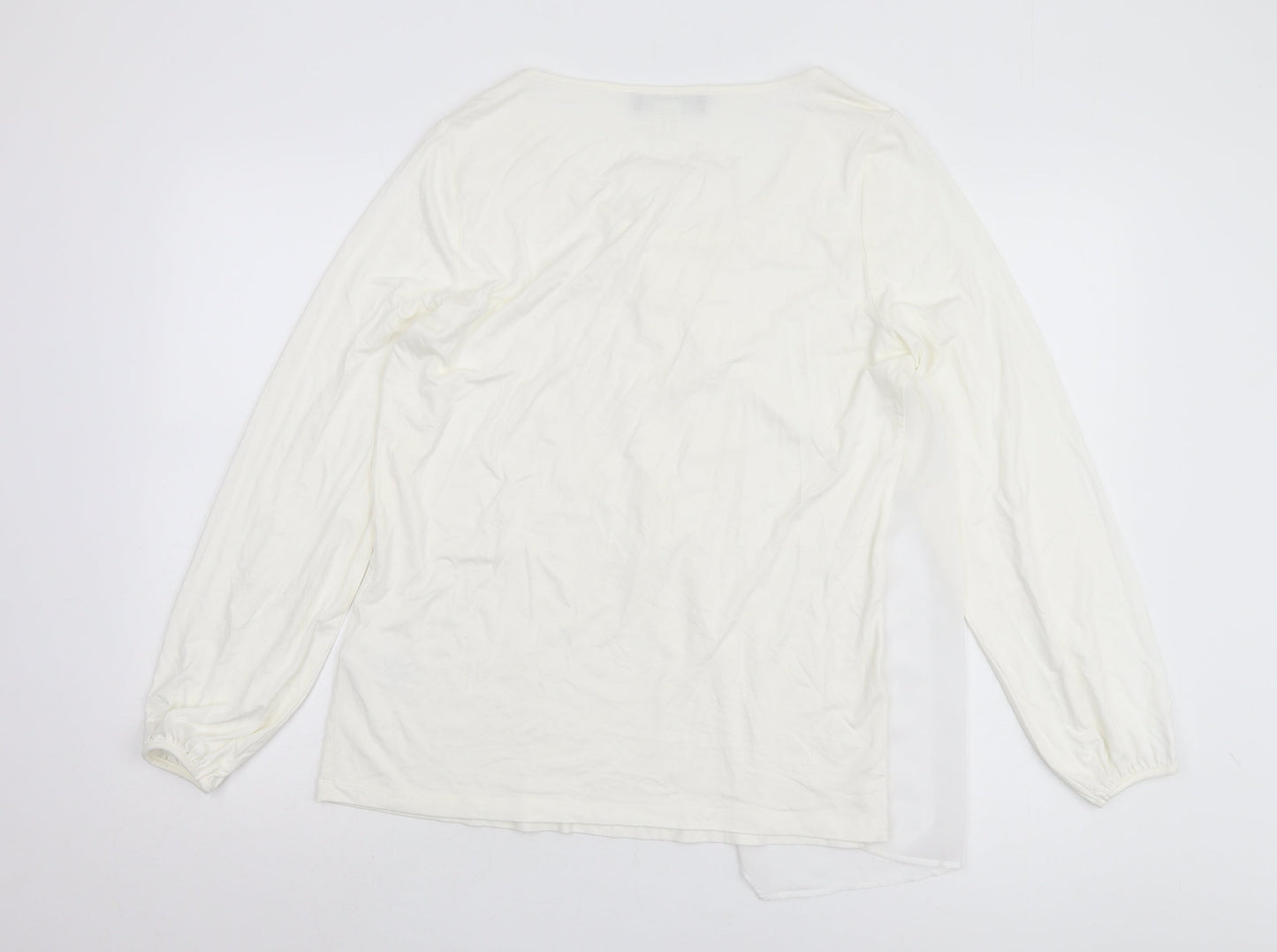 Patrizia Dini Women's White Long Sleeve Blouse Size 14