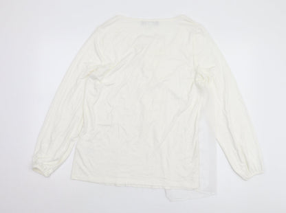 Patrizia Dini Women's White Long Sleeve Blouse Size 14