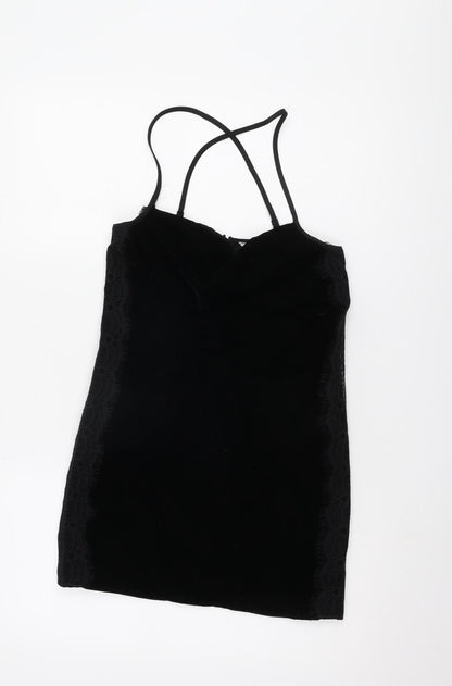 Miss Selfridge Black Petite Sleeveless Dress, Size 6