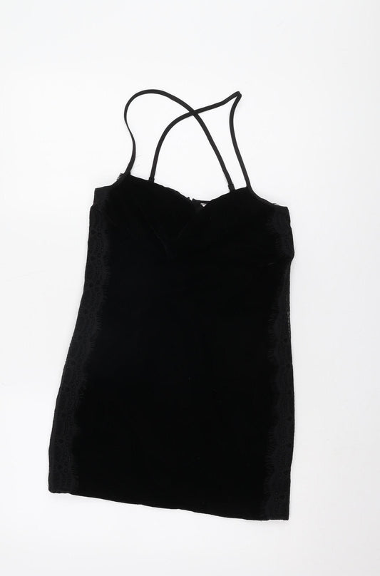 Miss Selfridge Black Petite Sleeveless Dress, Size 6