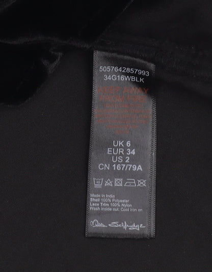 Miss Selfridge Black Petite Sleeveless Dress, Size 6