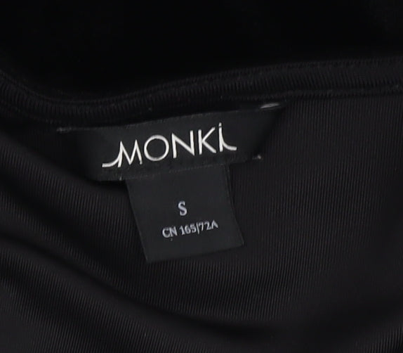 Monki Women's Black Velvet Jumpsuit, Size S, Party V-Neck