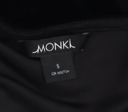 Monki Women's Black Velvet Jumpsuit, Size S, Party V-Neck