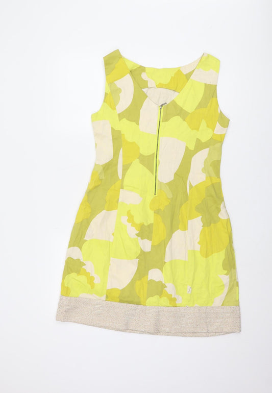 BCBGMAXAZRIA Women's Green Floral Shift Dress M