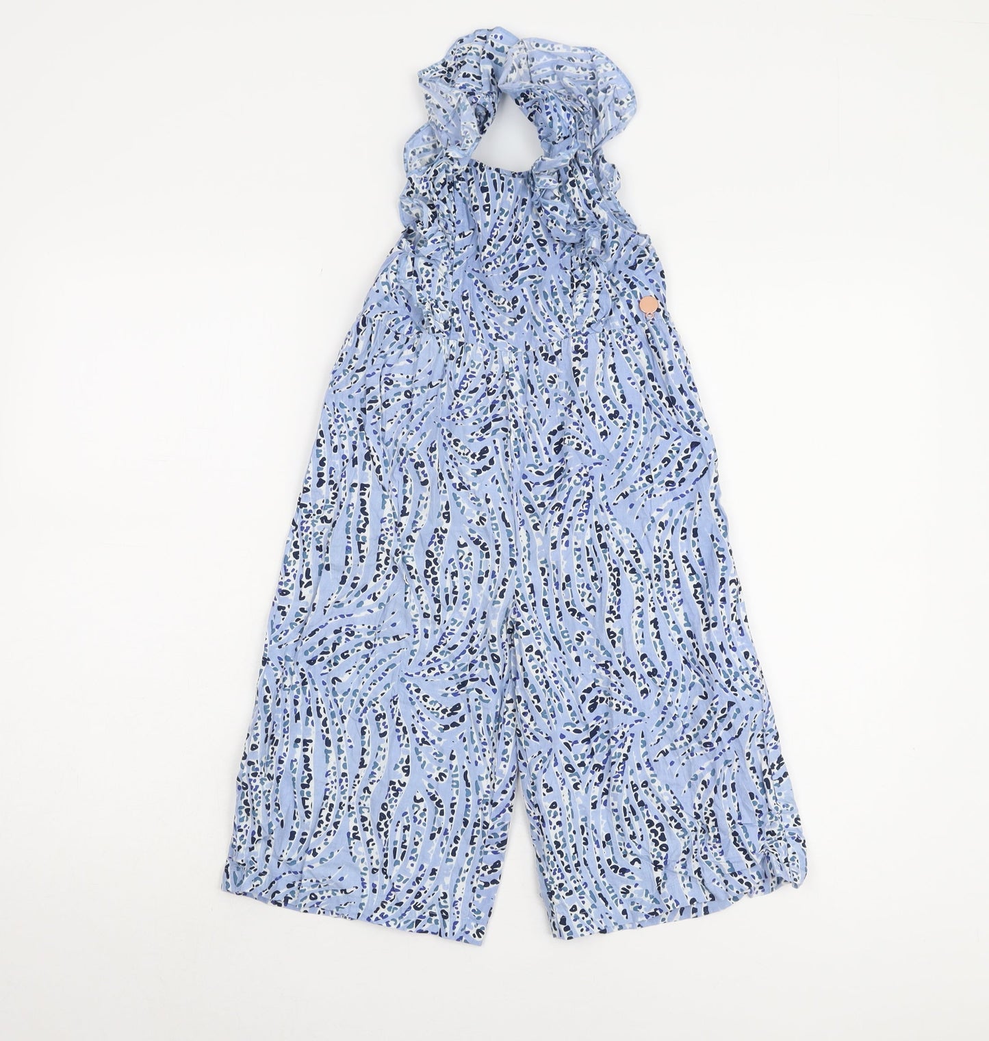 Angel & Rocket Girls Blue Animal Print Jumpsuit 4 Years Cotton