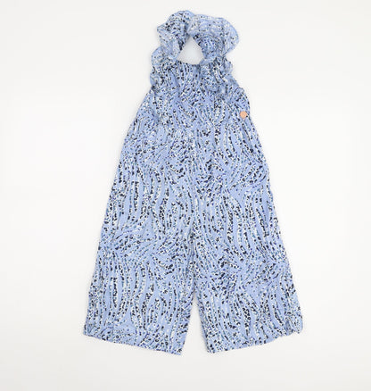 Angel & Rocket Girls Blue Animal Print Jumpsuit 4 Years Cotton