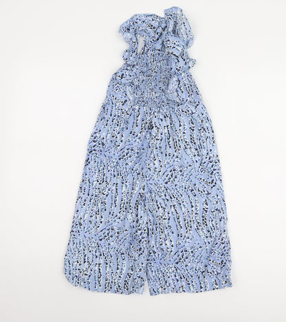 Angel & Rocket Girls Blue Animal Print Jumpsuit 4 Years Cotton