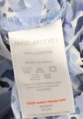 Angel & Rocket Girls Blue Animal Print Jumpsuit 4 Years Cotton
