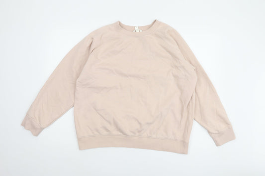 H&M Women's Beige Medium Pullover Sweatshirt