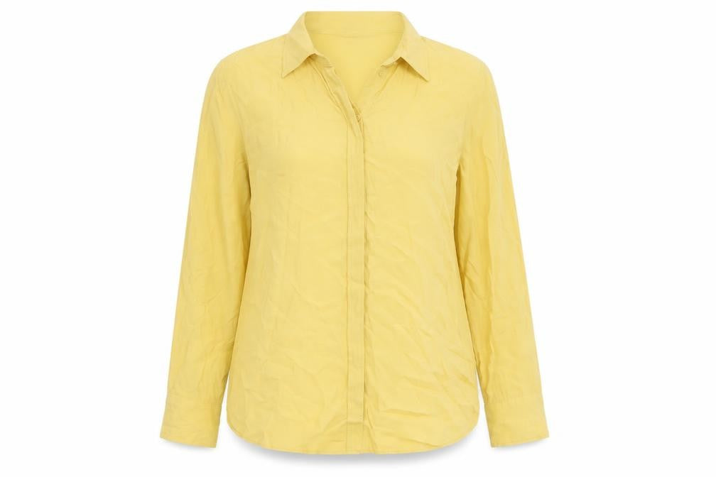 Womens UK Size 16 Marks and Spencer Yellow Basic Button-Up