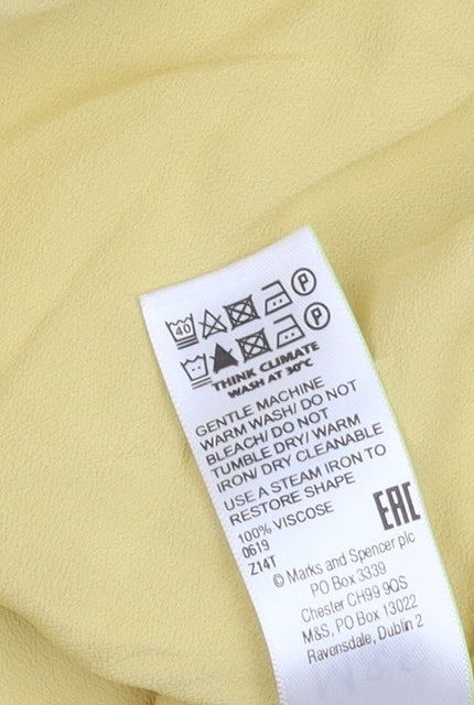 Womens UK Size 16 Marks and Spencer Yellow Basic Button-Up