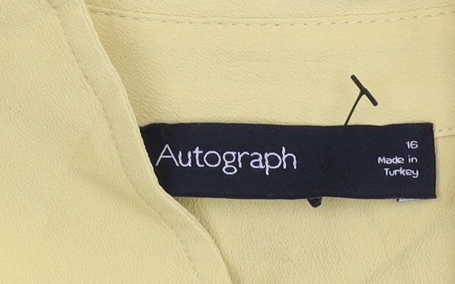 Womens UK Size 16 Marks and Spencer Yellow Basic Button-Up
