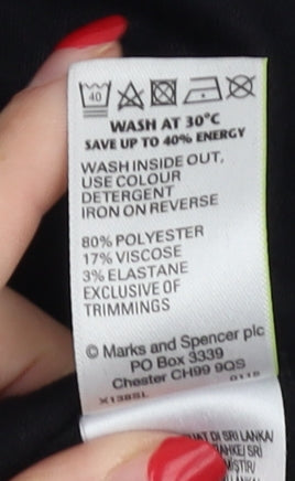 Womens UK Size 16 Marks and Spencer Black Basic Blouse