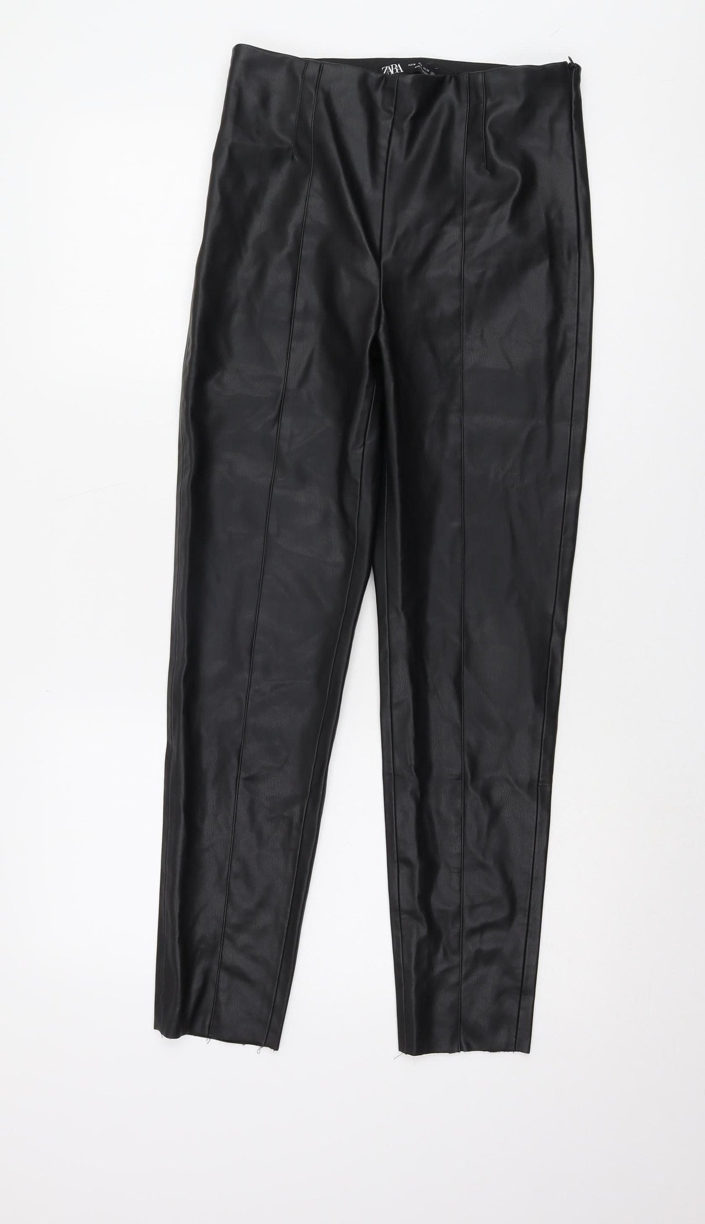 Womens UK Size M Zara Regular Fit Casual Party/Cocktail Black Trousers