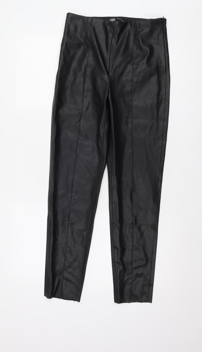 Womens UK Size M Zara Regular Fit Casual Party/Cocktail Black Trousers
