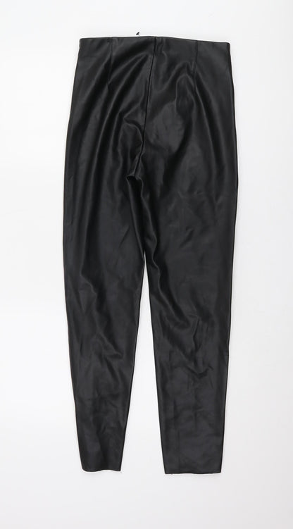 Womens UK Size M Zara Regular Fit Casual Party/Cocktail Black Trousers