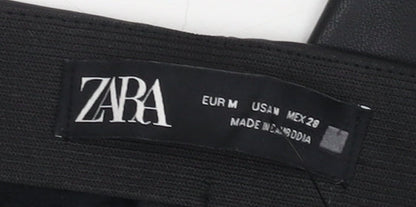 Womens UK Size M Zara Regular Fit Casual Party/Cocktail Black Trousers