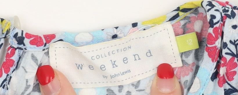 John Lewis Women's Multicoloured Floral Blouse Size 12