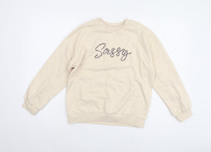 Marks and Spencer Girls Beige Pullover Sweatshirt 10-11 Years