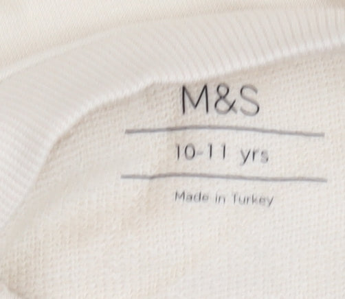 Marks and Spencer Girls Beige Pullover Sweatshirt 10-11 Years