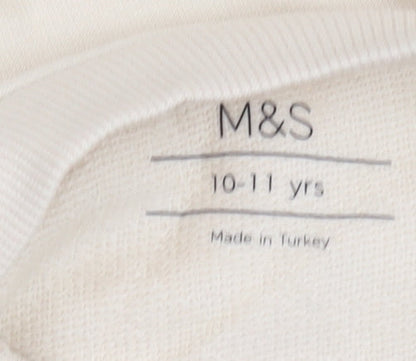 Marks and Spencer Girls Beige Pullover Sweatshirt 10-11 Years