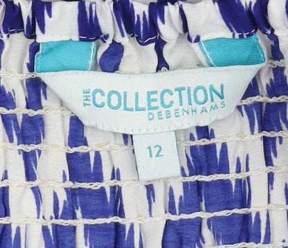 Debenhams Women's Blue Geometric Strapless Dress